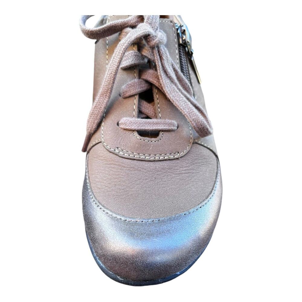 Dansko Loretta Taupe‎ Leather Lace-up Oxford Shoe Metallic Women’s Sz 7.5 EU 38 - Picture 4 of 11